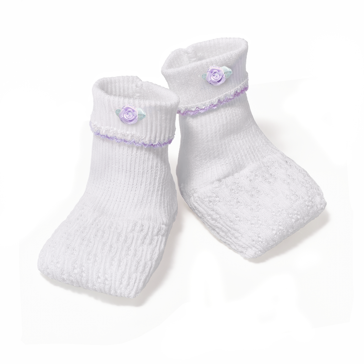 PatyKnit™ Booties with Rosettes