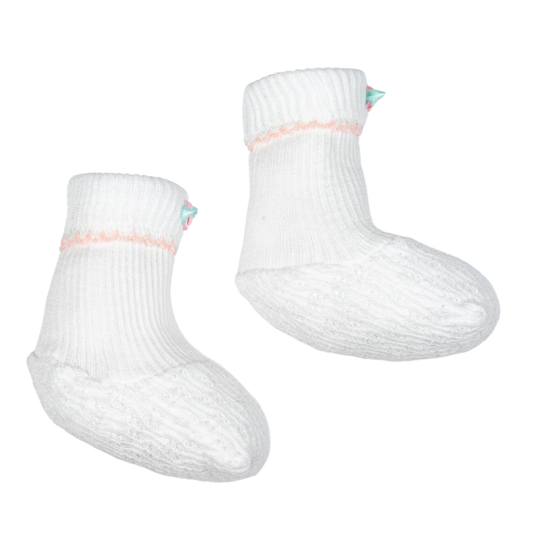 Paty Knit Booties with Rosettes