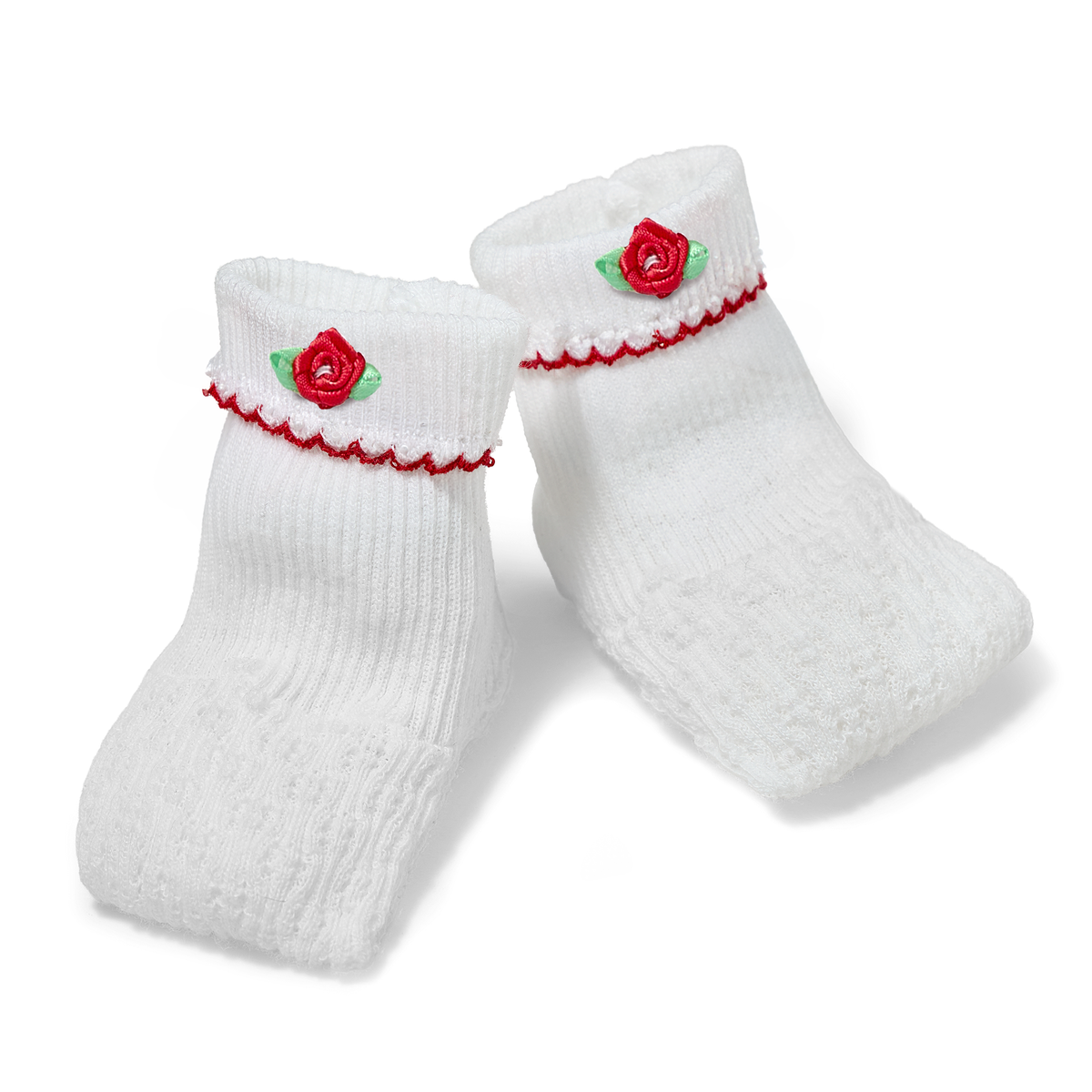 PatyKnit™ Booties with Rosettes