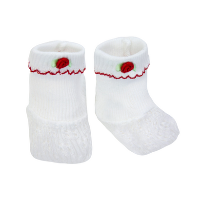 Paty Knit Booties with Rosettes #158R