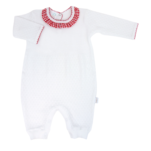 Romper with Gingham Collar