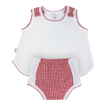 Paty Knit Sleeveless Diaper Set