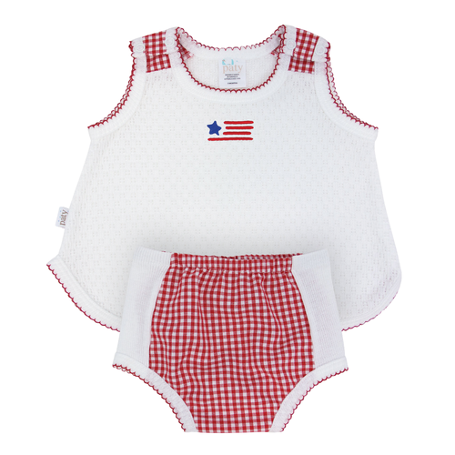 Paty Knit Sleeveless Diaper Set