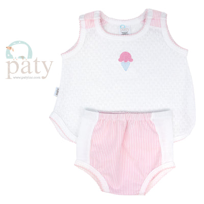 Paty Knit, Sleeveless Diaper Set #15S016