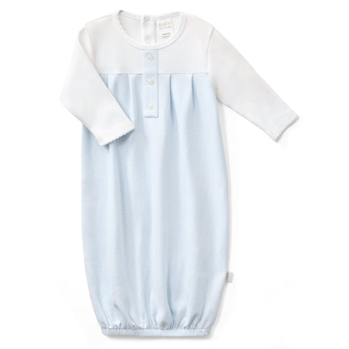 Paty Organic Cotton Placket Gown in Blue Stripe