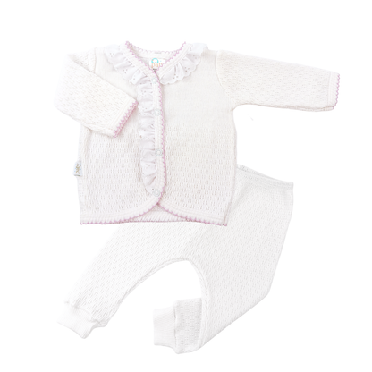 Paty Knit Legging Set with Eyelet Trim