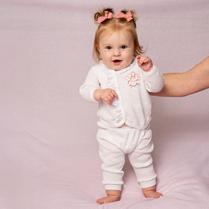 PatyKnit™ Long Sleeve Eyelet Legging Set with Turkey Embroidery