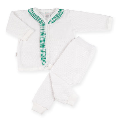 PatyKnit™ Two-Piece Legging Set with Gingham Ruffle