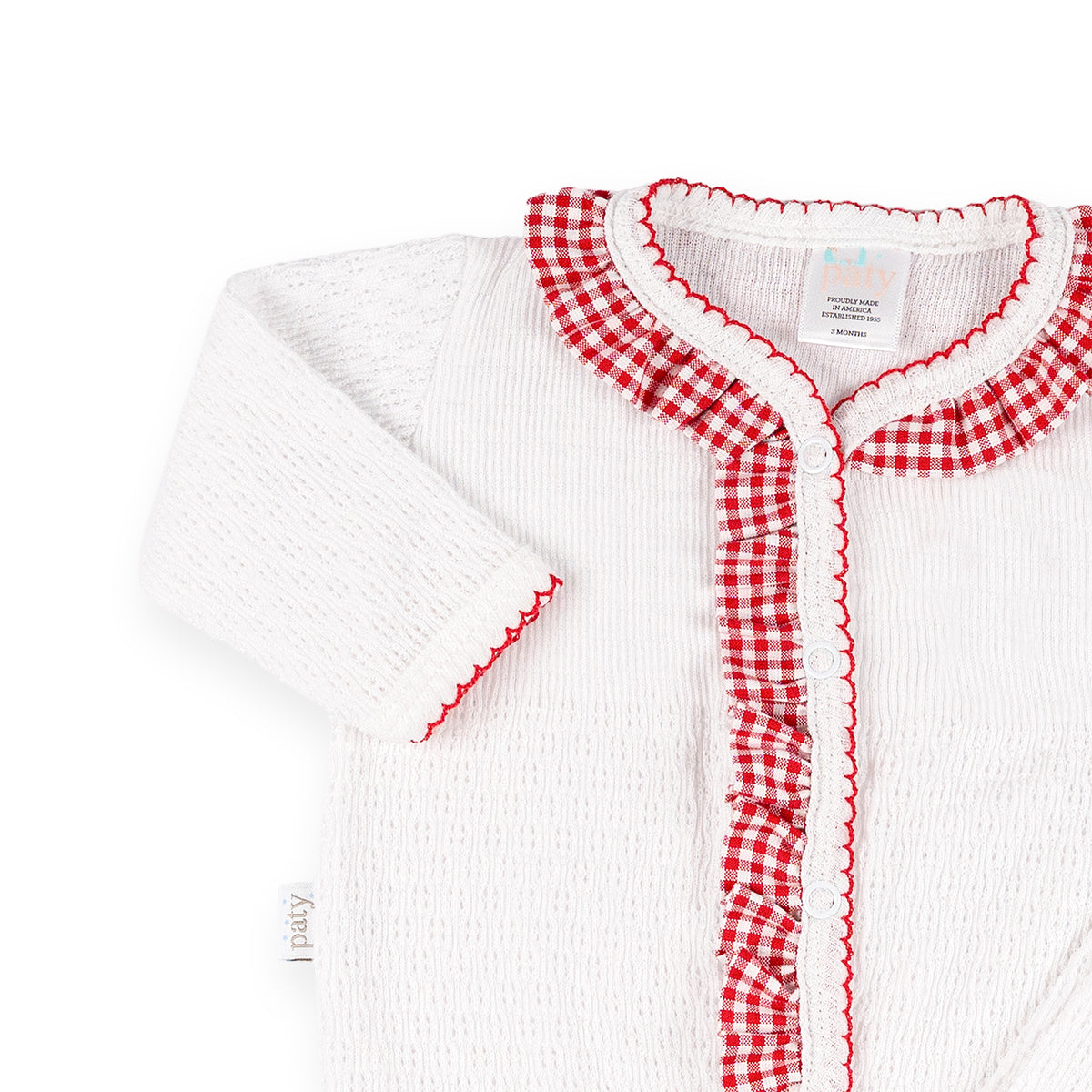 PatyKnit™ Two-Piece Legging Set with Gingham Ruffle