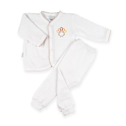 PatyKnit™ Two-Piece Legging Set with Turkey Embroidery