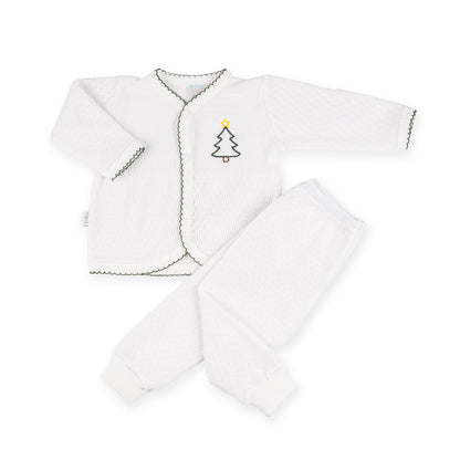 PatyKnit™ Two-Piece Legging Set  with Christmas Tree Embroidery