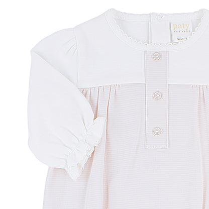 Pink Stripe Placket Gown