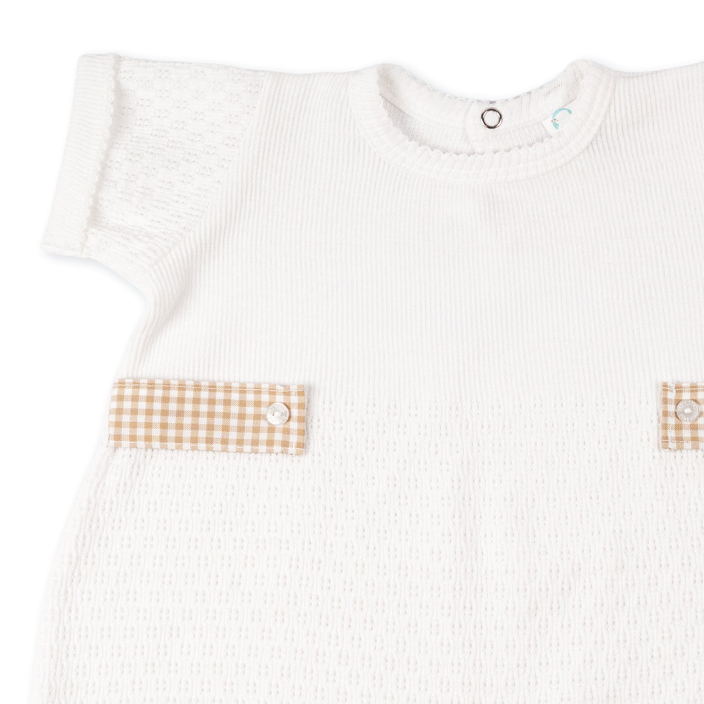Paty Knit Baby Bubble with Gingham Side Tabs