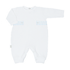 Paty Knit Long Sleeve Romper with Gingham Tabs