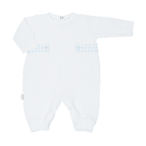Gingham Tab Paty Knit Romper