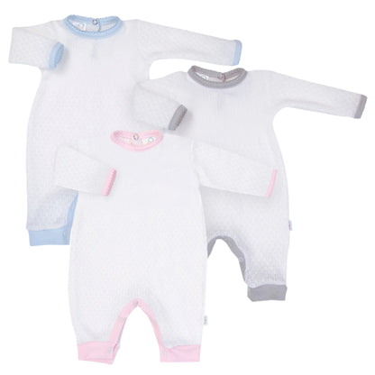 White Knit Romper w/ Cotton Trim Options