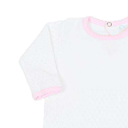Paty Knit Romper, Pima Binding #166LSJ