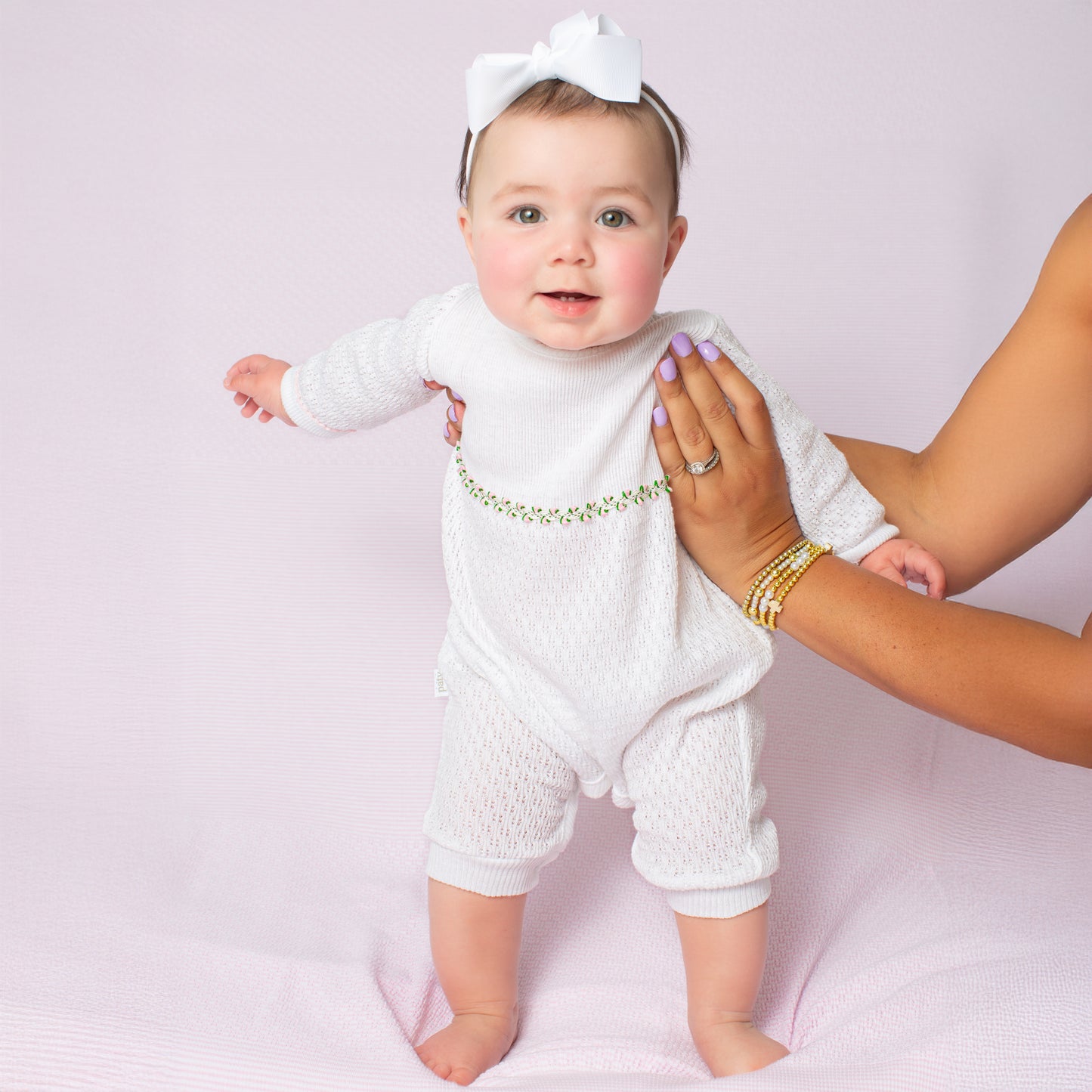 Paty Knit Long & Short Sleeve Romper, Ruth Collection