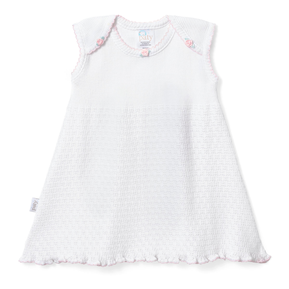 PatyKnit™ Dress with Satin Rosette Detail