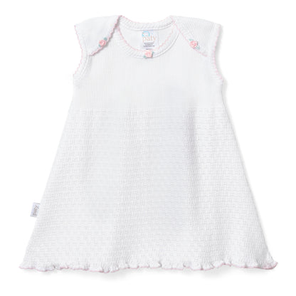 PatyKnit™ Dress with Satin Rosette Detail