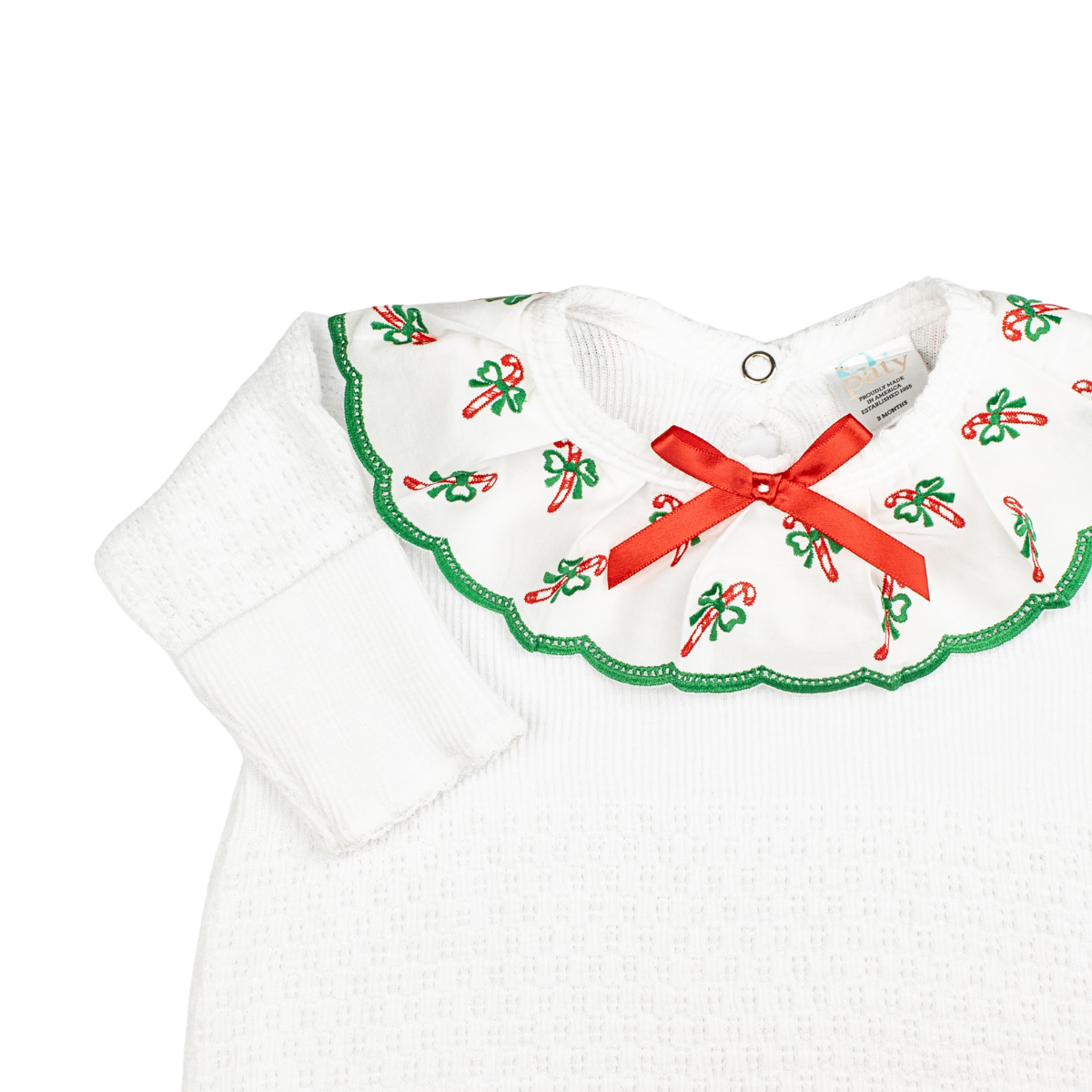 Paty Knit Swiss Candy Cane Footie (Christmas Collection)