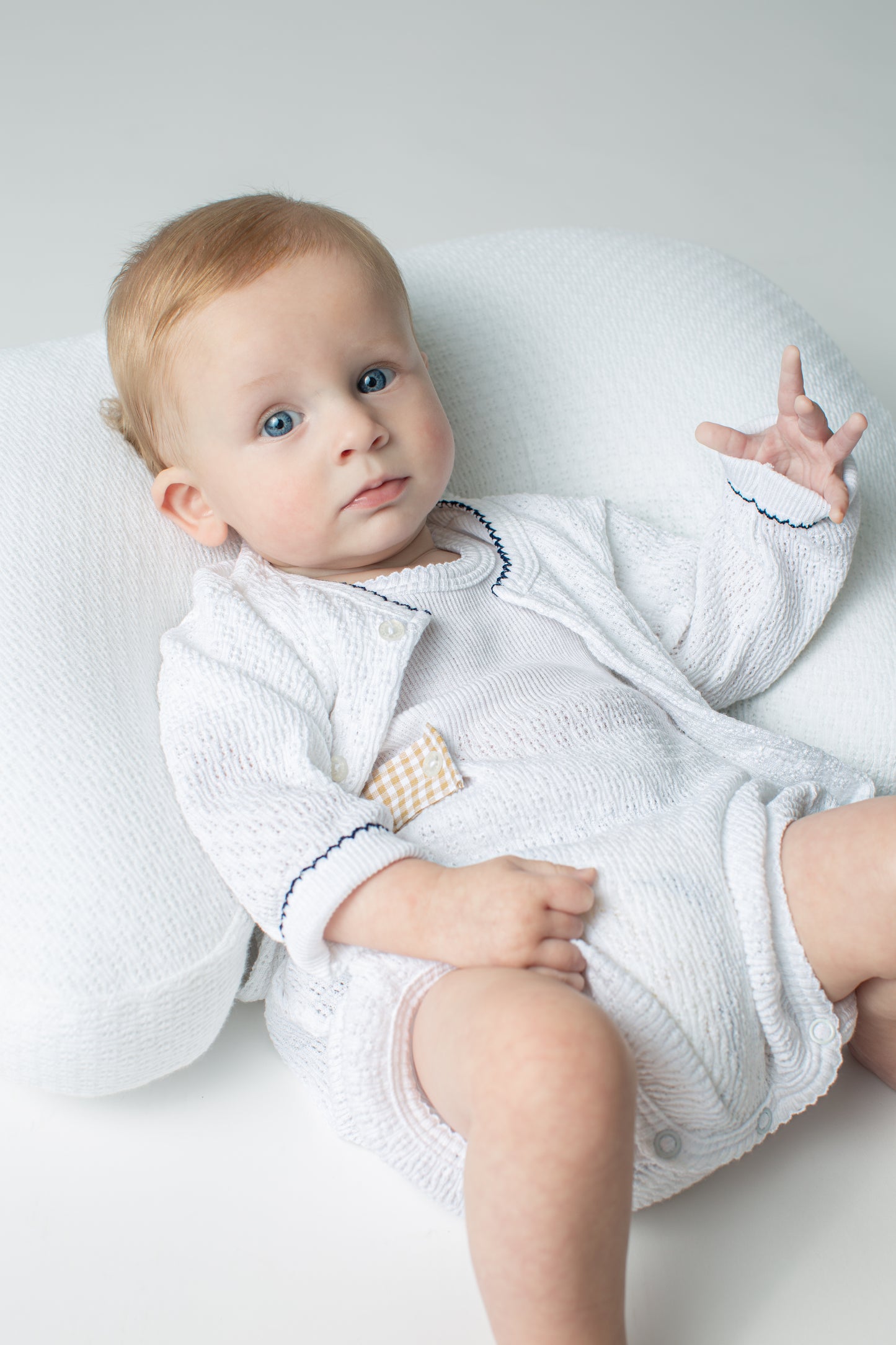 Paty Knit Cardigan Sweater in White