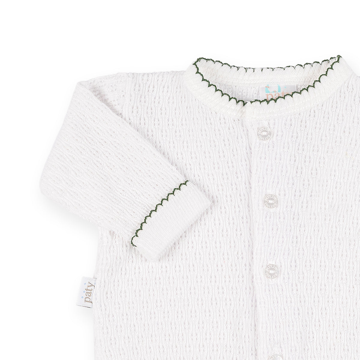 PatyKnit™ Cardigan Sweater in White