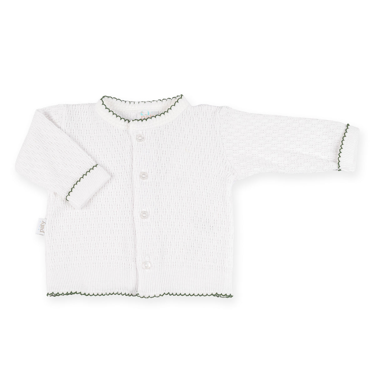 PatyKnit™ Cardigan Sweater in White