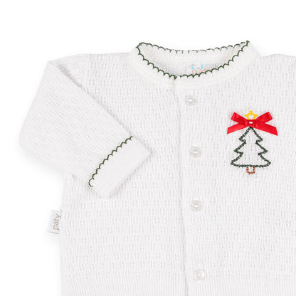 PatyKnit™Cardigan Sweater with Christmas Tree Embroidery
