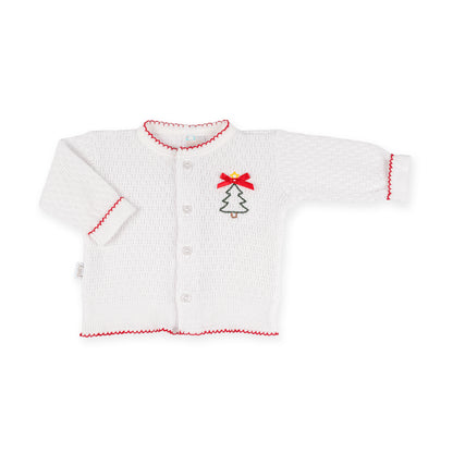 PatyKnit™Cardigan Sweater with Christmas Tree Embroidery