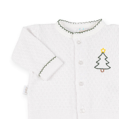 PatyKnit™Cardigan Sweater with Christmas Tree Embroidery