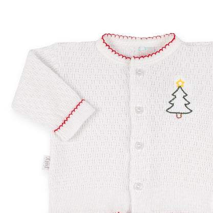 PatyKnit™Cardigan Sweater with Christmas Tree Embroidery