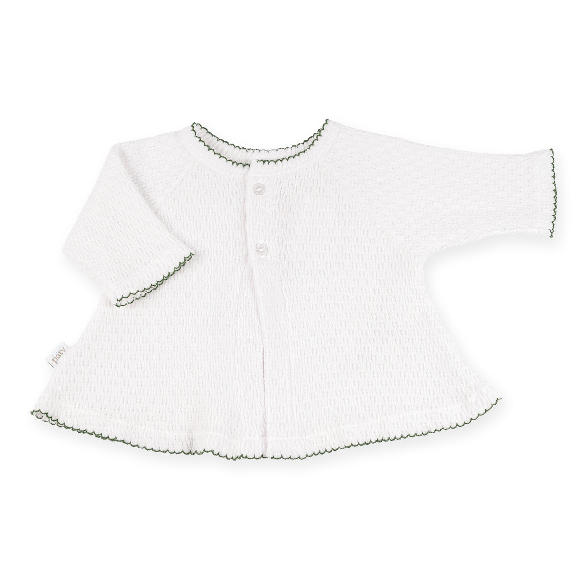 PatyKnit™ Raglan Cardigan Sweater in White