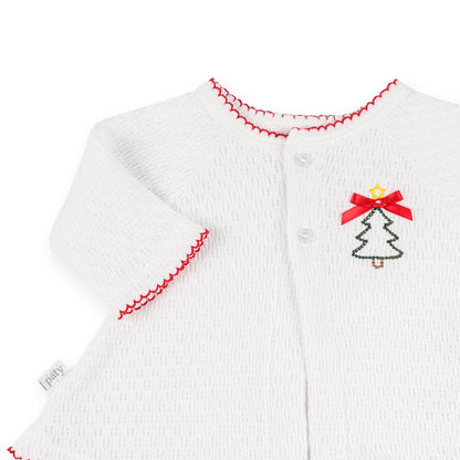 PatyKnit™ Raglan Cardigan Sweater with Christmas Tree Embroidery