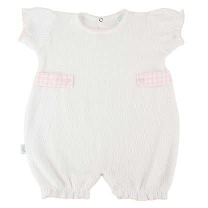 Paty Knit Ruffle Hem Bubble with Gingham Side Tabs