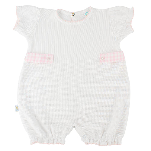 Paty Knit Ruffle Hem Bubble with Gingham Side Tabs