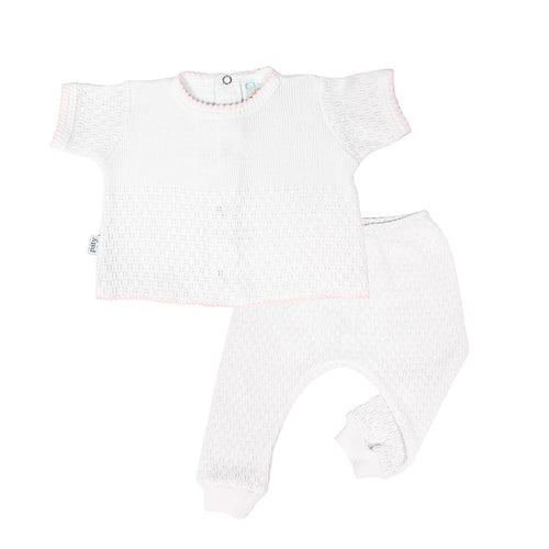 Paty Knit, Leggings Short Sleeve Set #196