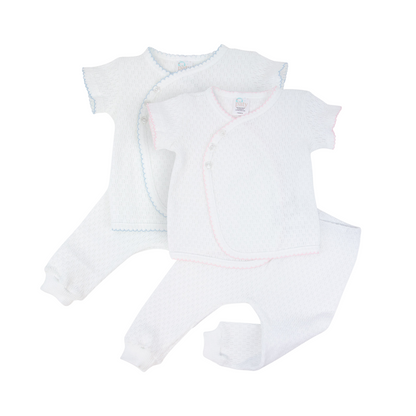 2 PC Set, LS or SS Button Up Kimono Top w/ Long Pants #199