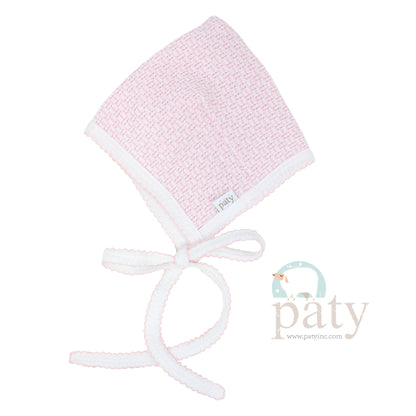 Solid Color Pink Paty Knit Bonnet
