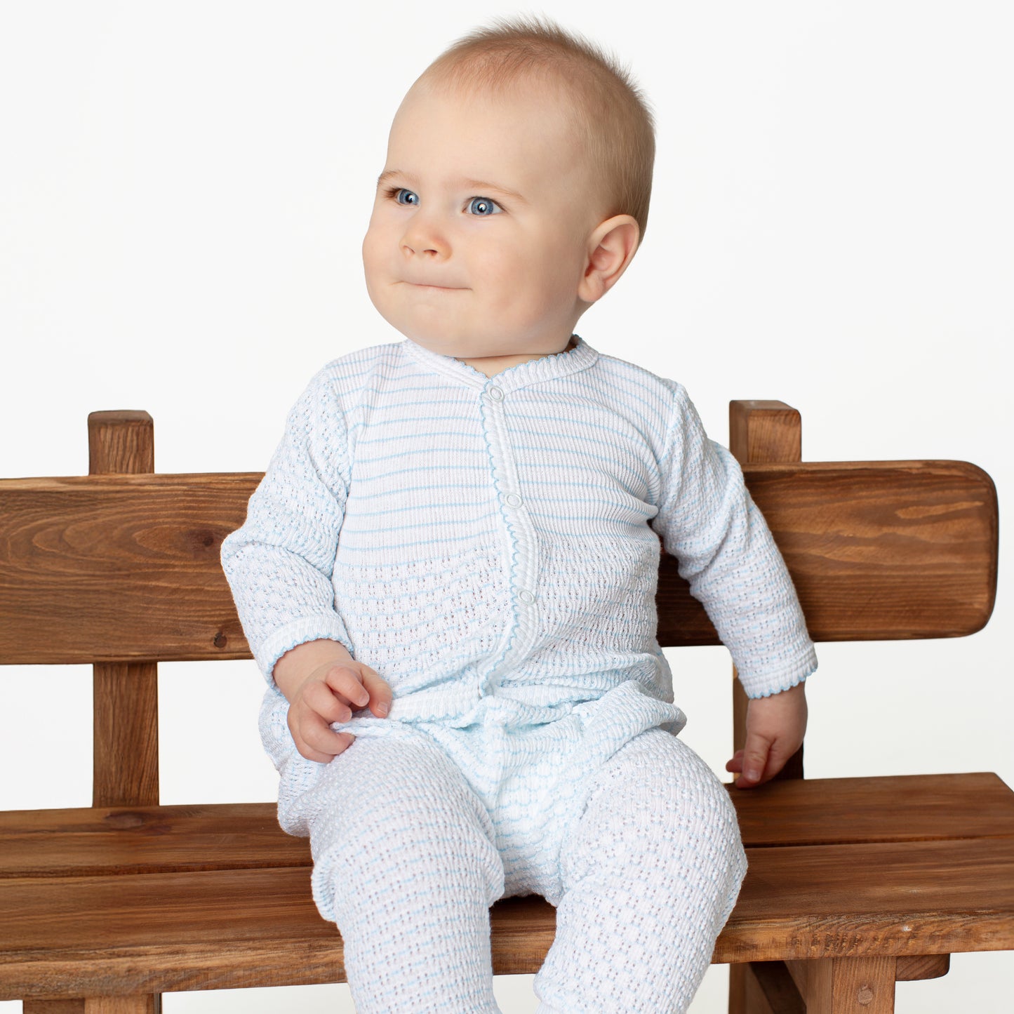 Paty Knit Long Sleeve Two-Piece Legging Set in Pinstripe