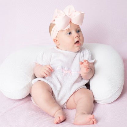 Paty Knit Baby Girl Bubble with Eyelet Trim