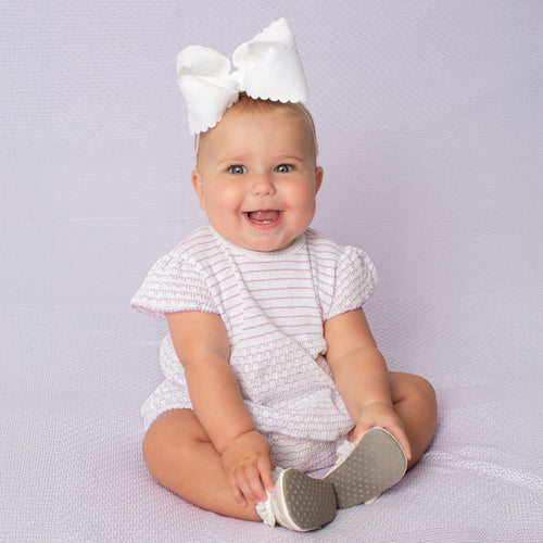 Paty Knit Flutter Sleeve Diaper Set with Bows