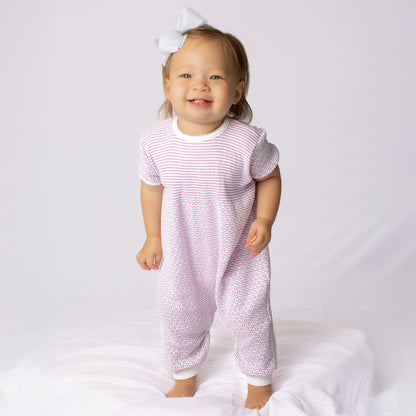 Paty Knit Solid Color Short Sleeve Romper