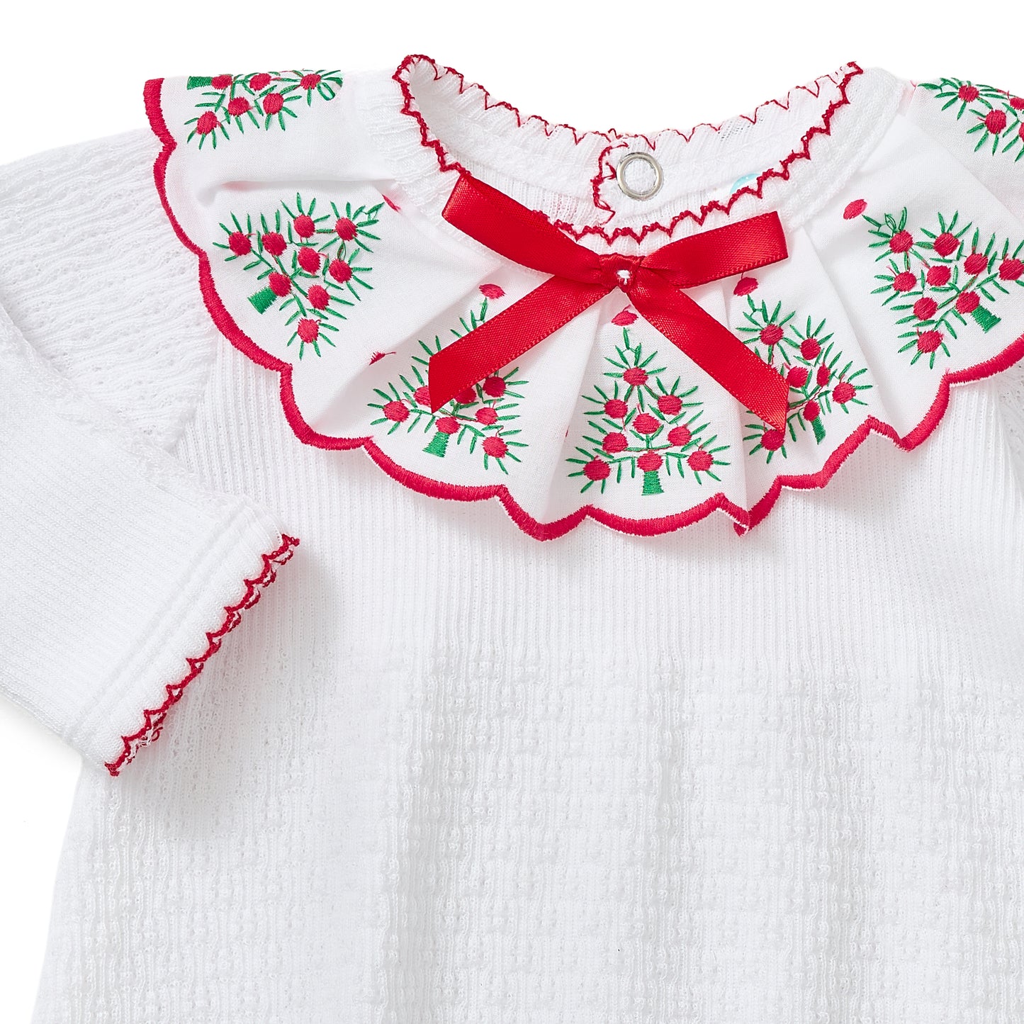 Paty Knit Christmas Gown with Swiss Tree Embroidery