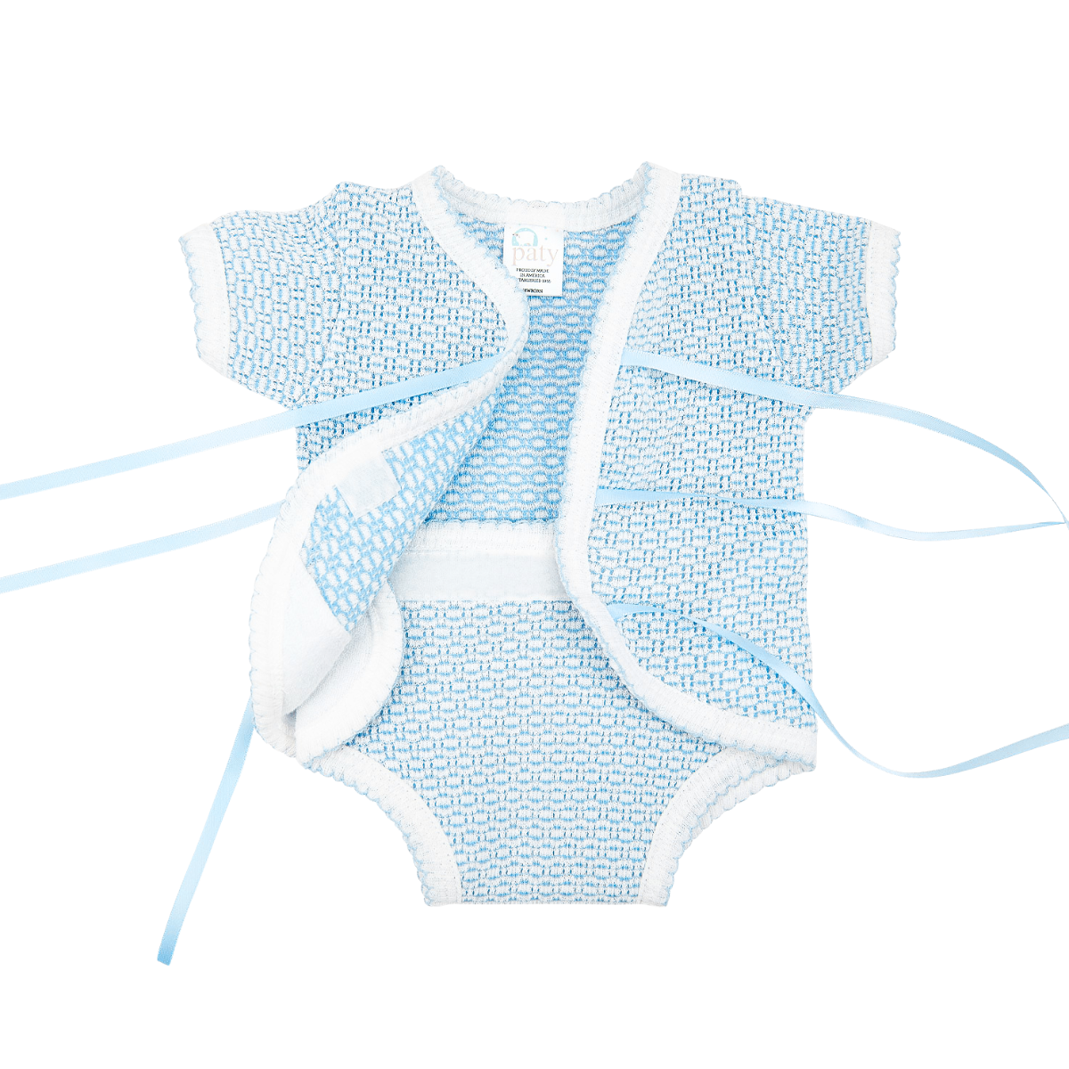 Paty Knit, Ribbon Tie Onesie #204