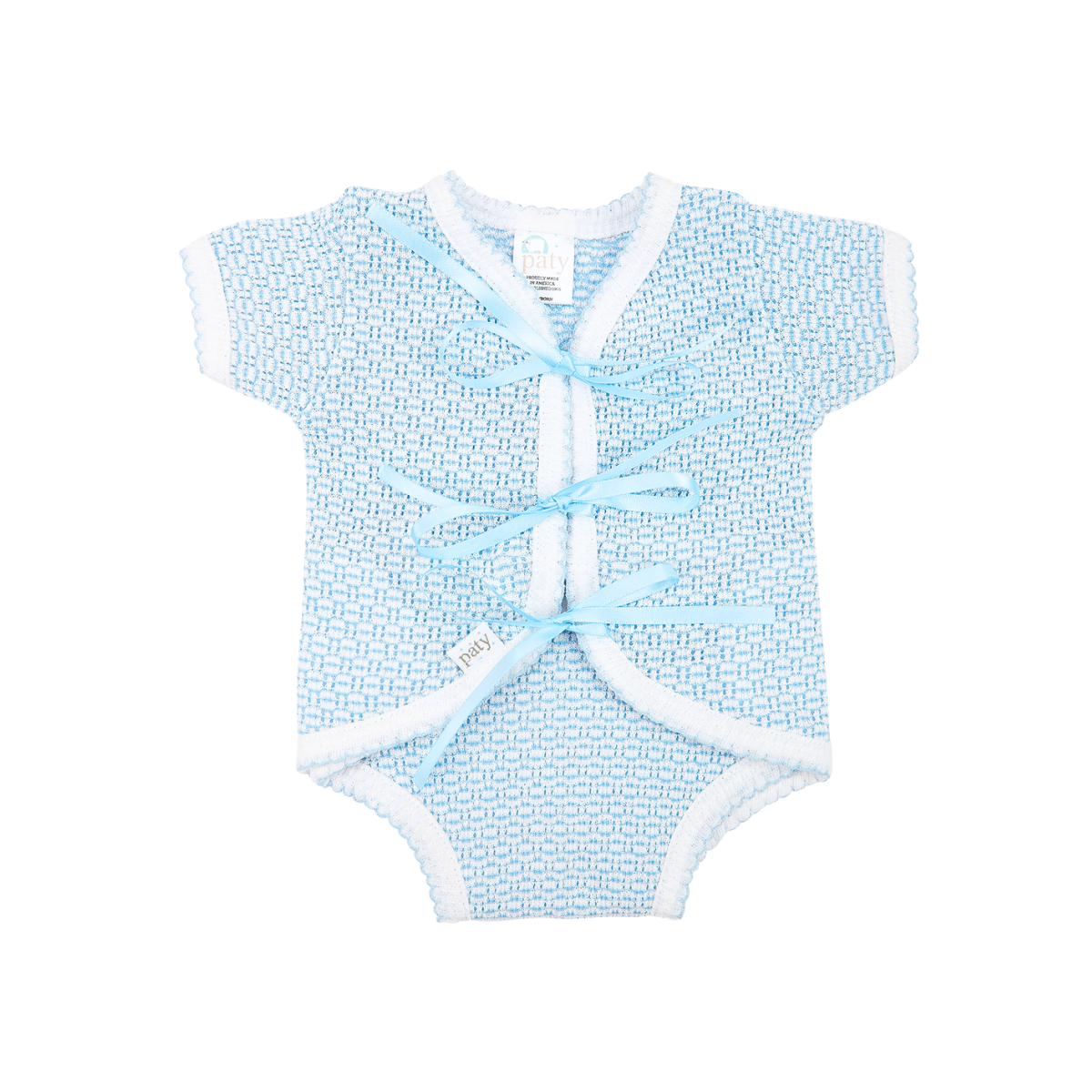 Paty Knit, Ribbon Tie Onesie #204