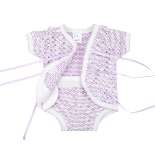 Paty Knit, Ribbon Tie Onesie #204