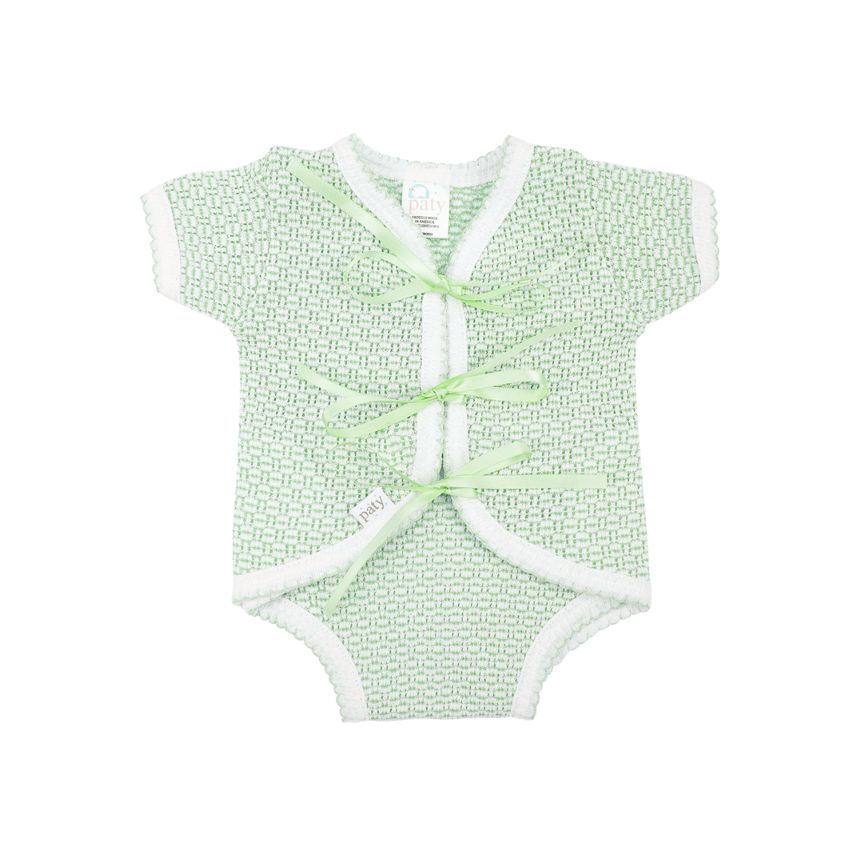 Paty Knit, Ribbon Tie Onesie #204
