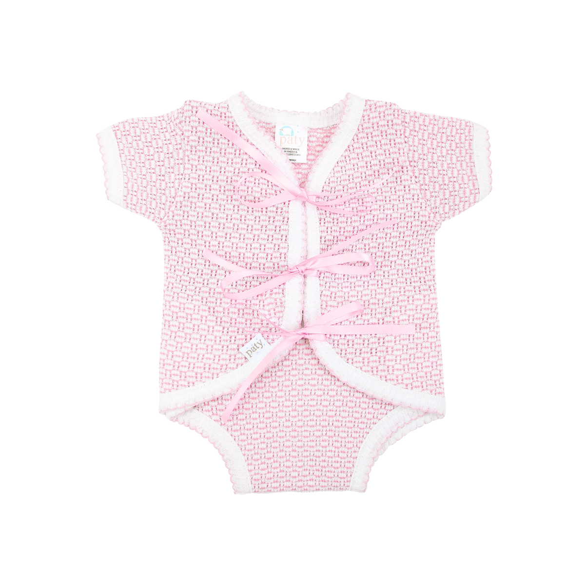Paty Knit, Ribbon Tie Onesie #204