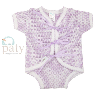 Paty Knit, Ribbon Tie Onesie #204